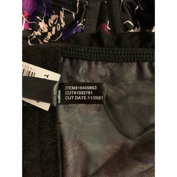 Torrid X Betsey Johnson Floral Print Black Pink Ruffled Longline Bra Size 2 D - Picture 10 of 10